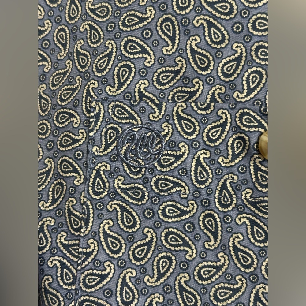 Wrangler Blue Paisley Rodeo Concert Large button up - Picture 2 of 6